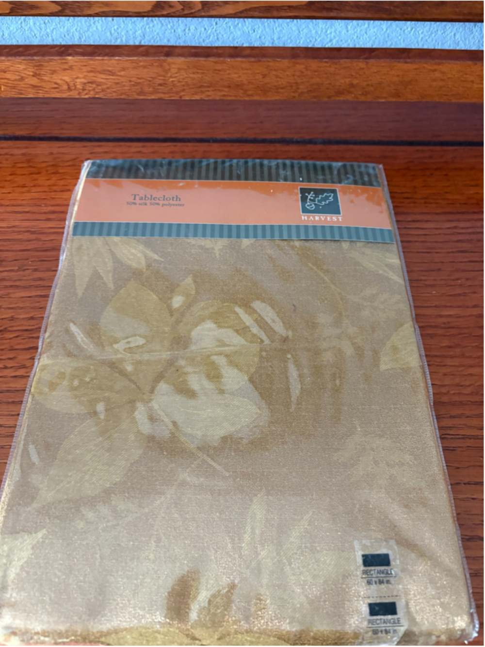 Harvest Gold Floral Tablecloth 60x84 Oblong